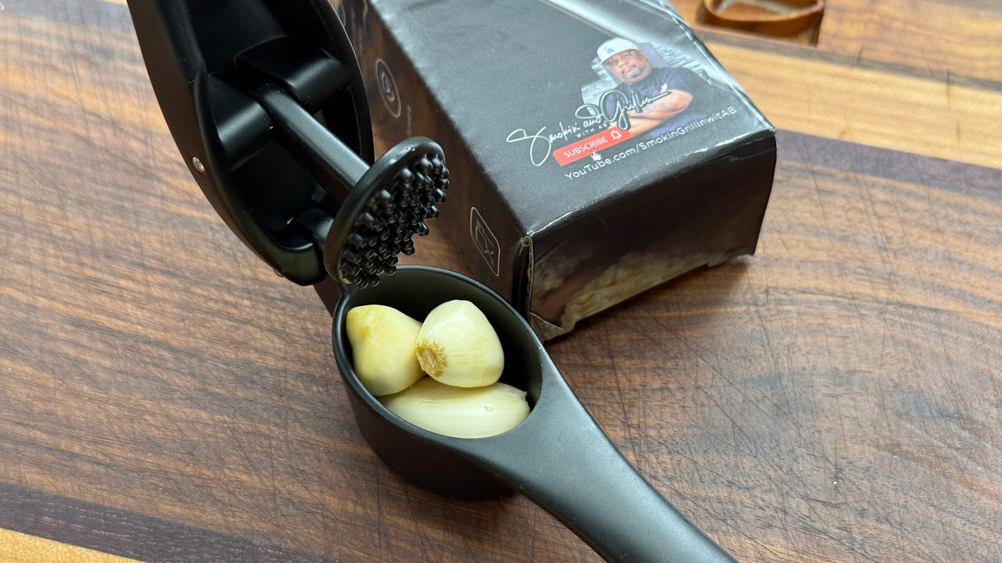 Premium Garlic Press by Smokin and Grillin wit AB